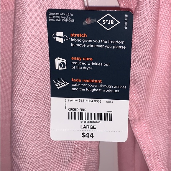 NWT Pink L button down, Comfort/Stretch - Picture 4 of 5